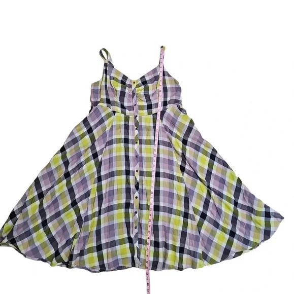 Torrid Plaid Challis Button Up Halter Dress Size 3 Multicolored Grunge Y2K Prep - Picture 8 of 8
